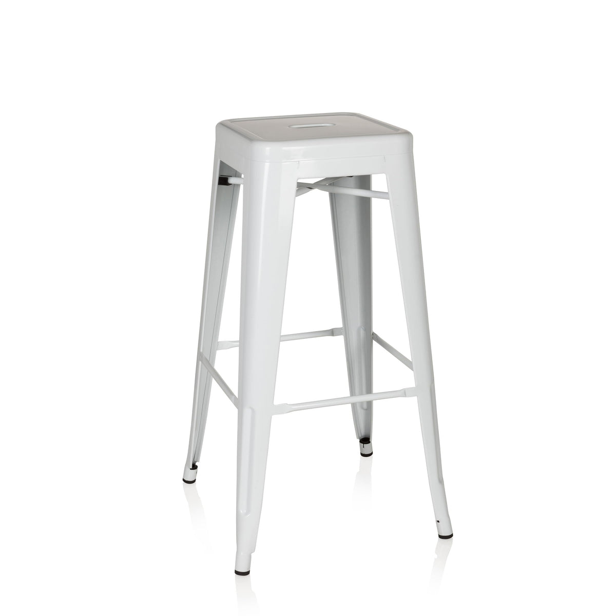 hjh OFFICE Barstool bistro stool VANTAGGIO HIGH metal stackable sturdy bistro stool white