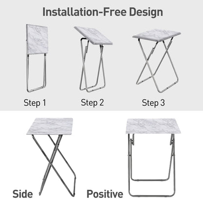 Small Folding Table, Folding Coffee Tables, Side Table 2 Set, TV Tray Table