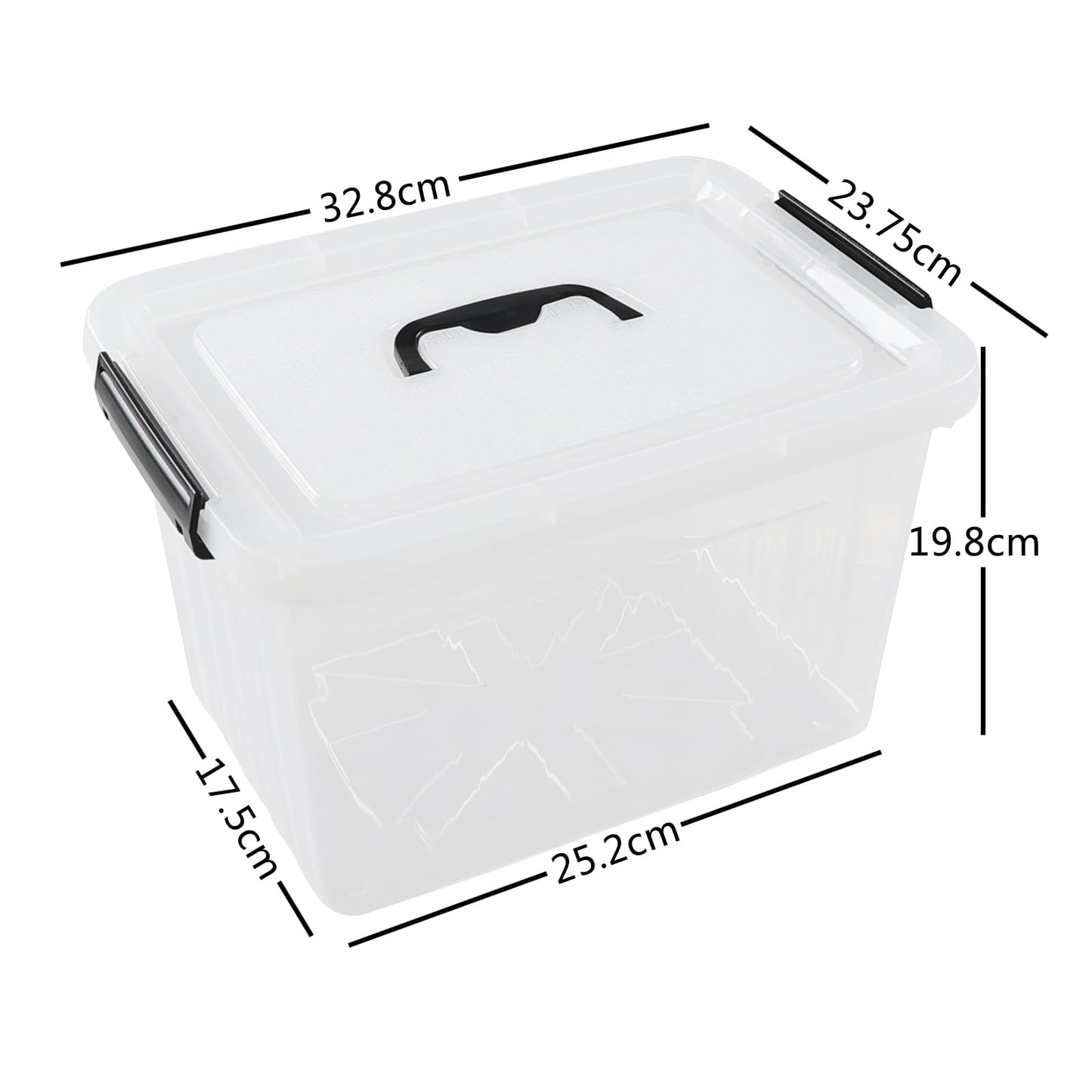 Tyminin 6-Pack 12 L Storage Boxes, Plastic Latch Bin Box with Lids/Handles