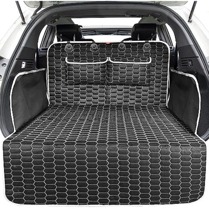 Oasser Car Boot Liner 4-layer Non-slip Waterproof Washable Fabric Protector with Bumper Cover Fits Most Cars Unique Pattern Design Durable and Thick Weight 1.6KG