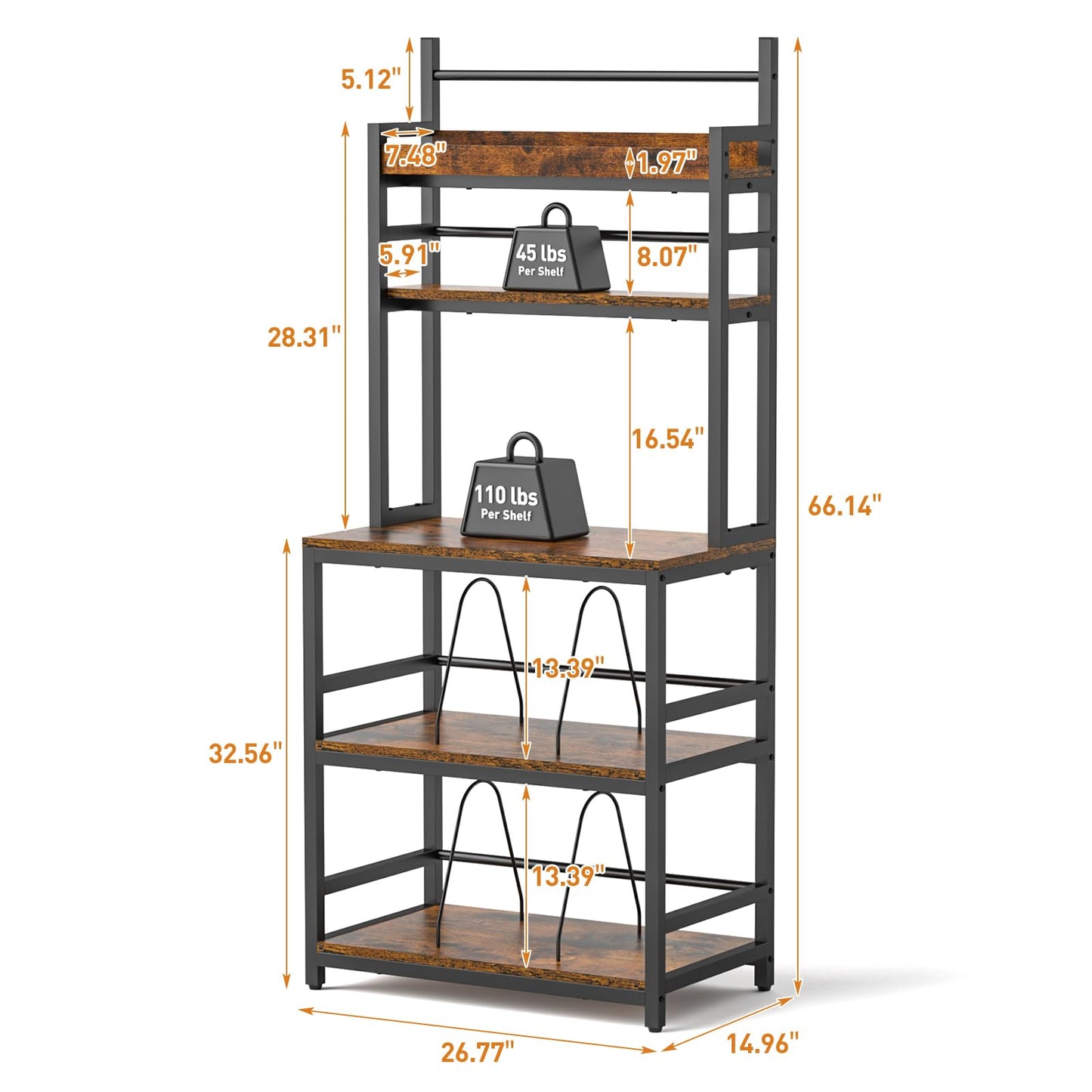 ikkle Record Player Stand with Vinyl Storage, Turntable Stand Holds Up to 500+Albums, 5 Layer Record Player Table with CD Racks for Living Room