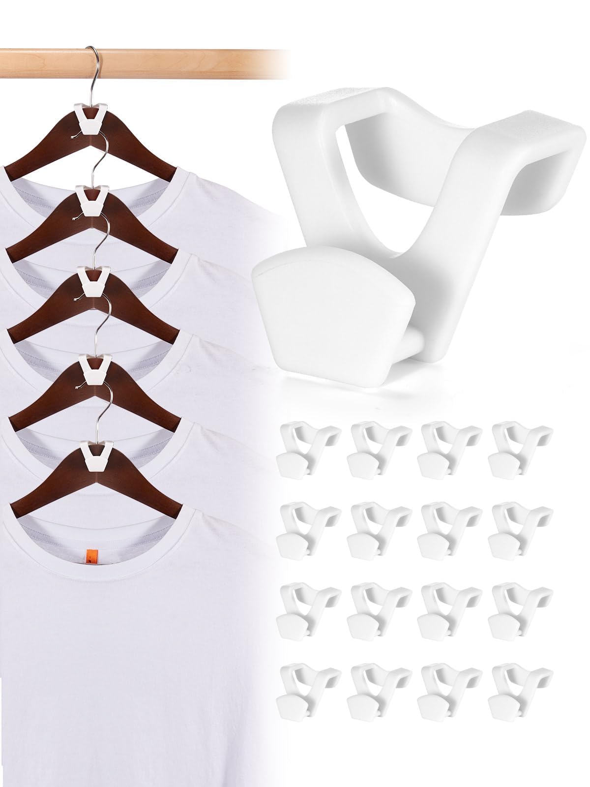HOUSE DAY Space Saving Hangers for Clothes 30 Pcs, White