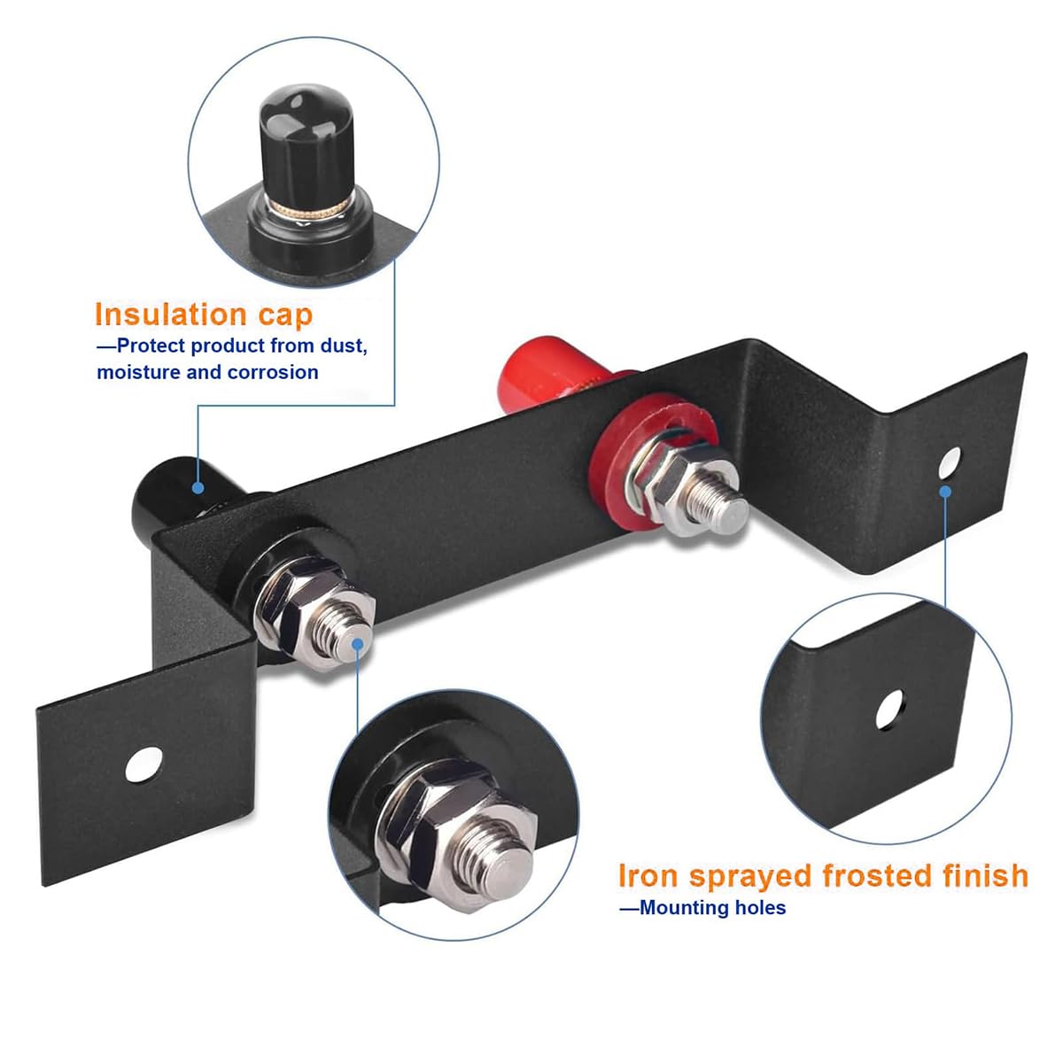VOANZO Battery Jumper Post Kit Remote Battery Jumper Terminal Relocation Kit With 120cm Cable And Mounting Bracket Waterproof Battery Charging Post