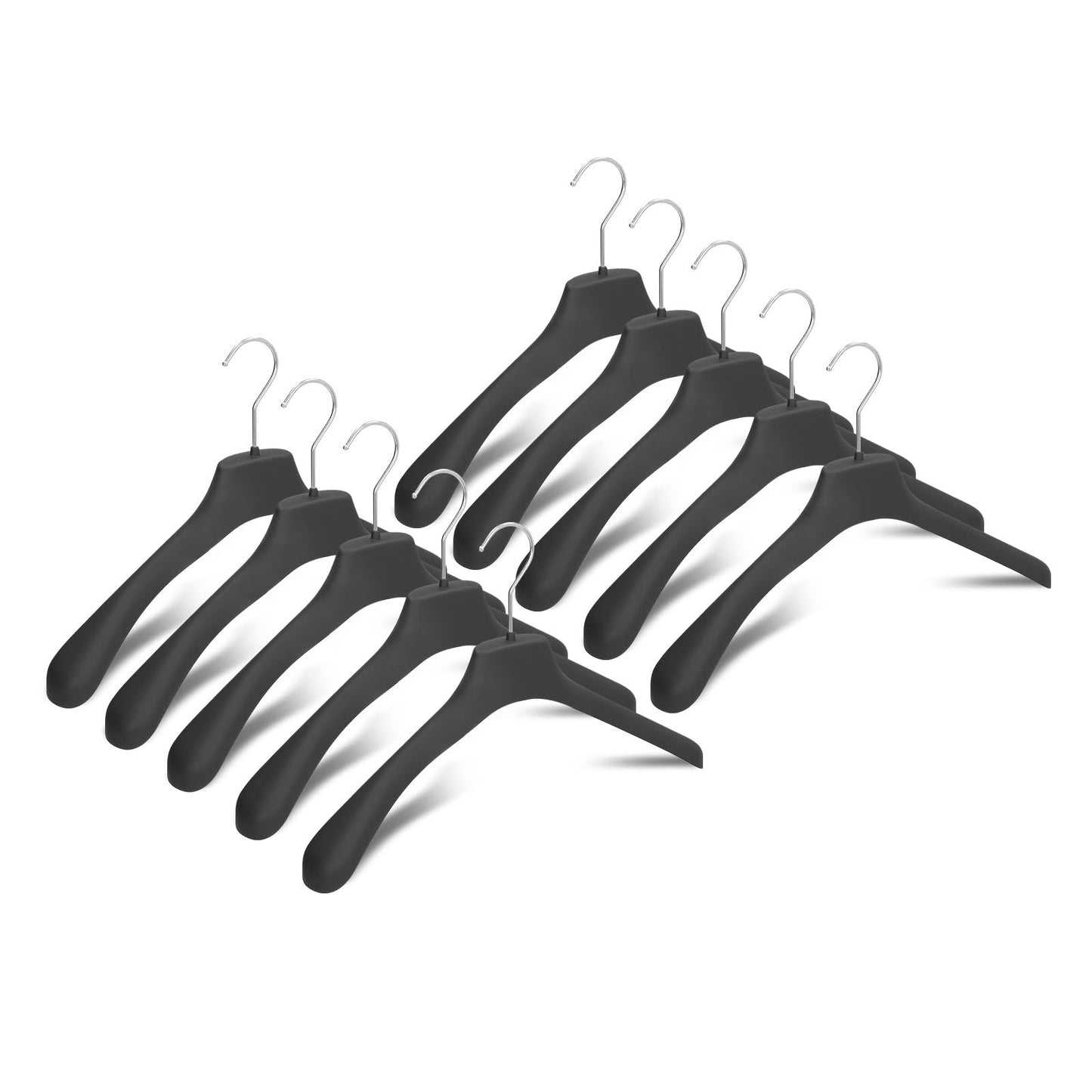 Mainetti Rubberized Coat Hangers for Sweatshirts, Jackets, Heavy Duty Clothes Hangers, Plastic Hangers, Sturdy Non-Slip Crutches, Made in Italy