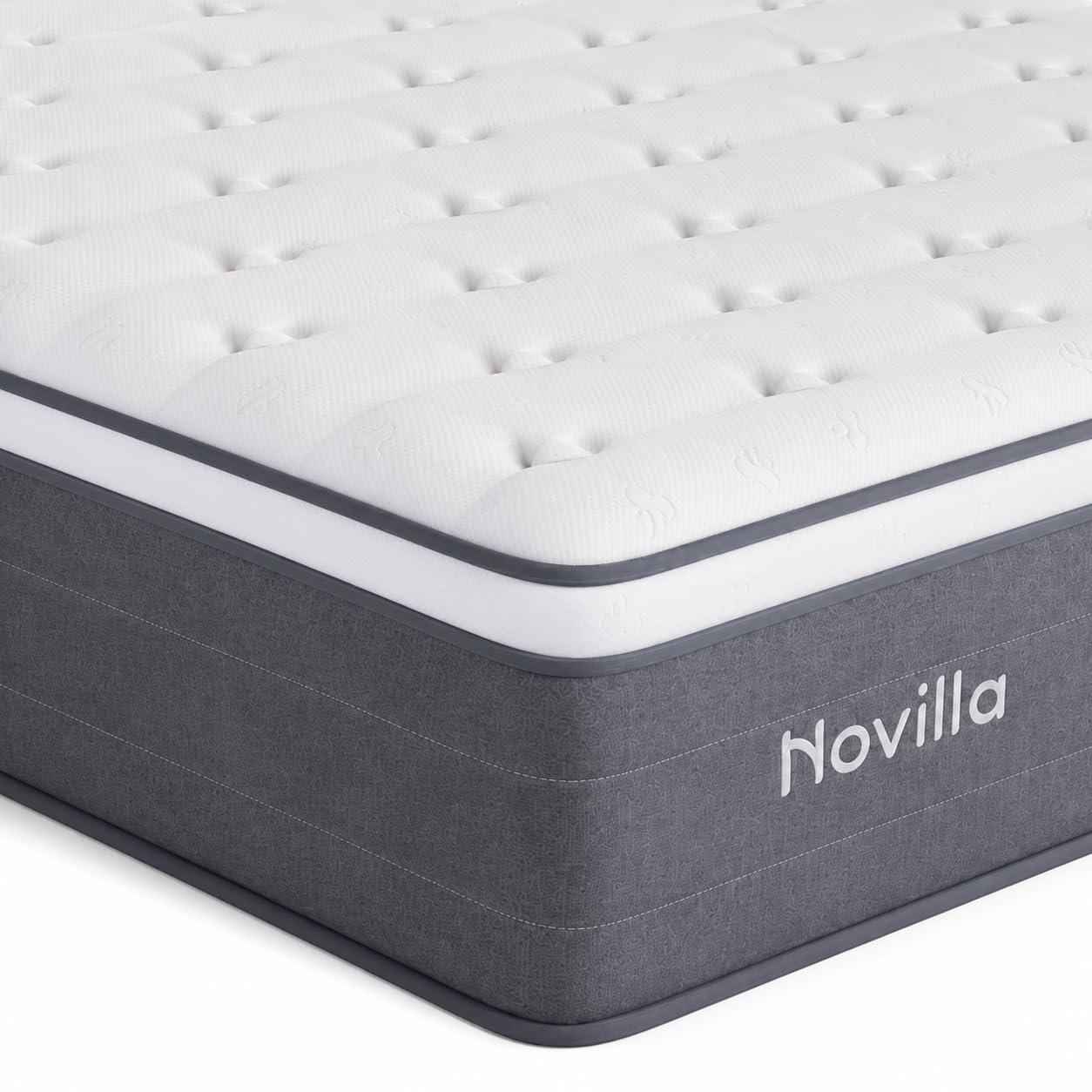 Novilla Small Double Mattress 4FT – 27CM Medium Firm Memory Foam Hybrid Mattress with 7-Zone Pocket Sprung Support, Motion Isolation, Pressure Relief