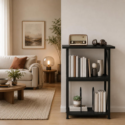 Upgraded Expanded Surface Record Player Stand, 3 Tier End Table with Vinyl Record Storage, 50x40cm Record Player Table