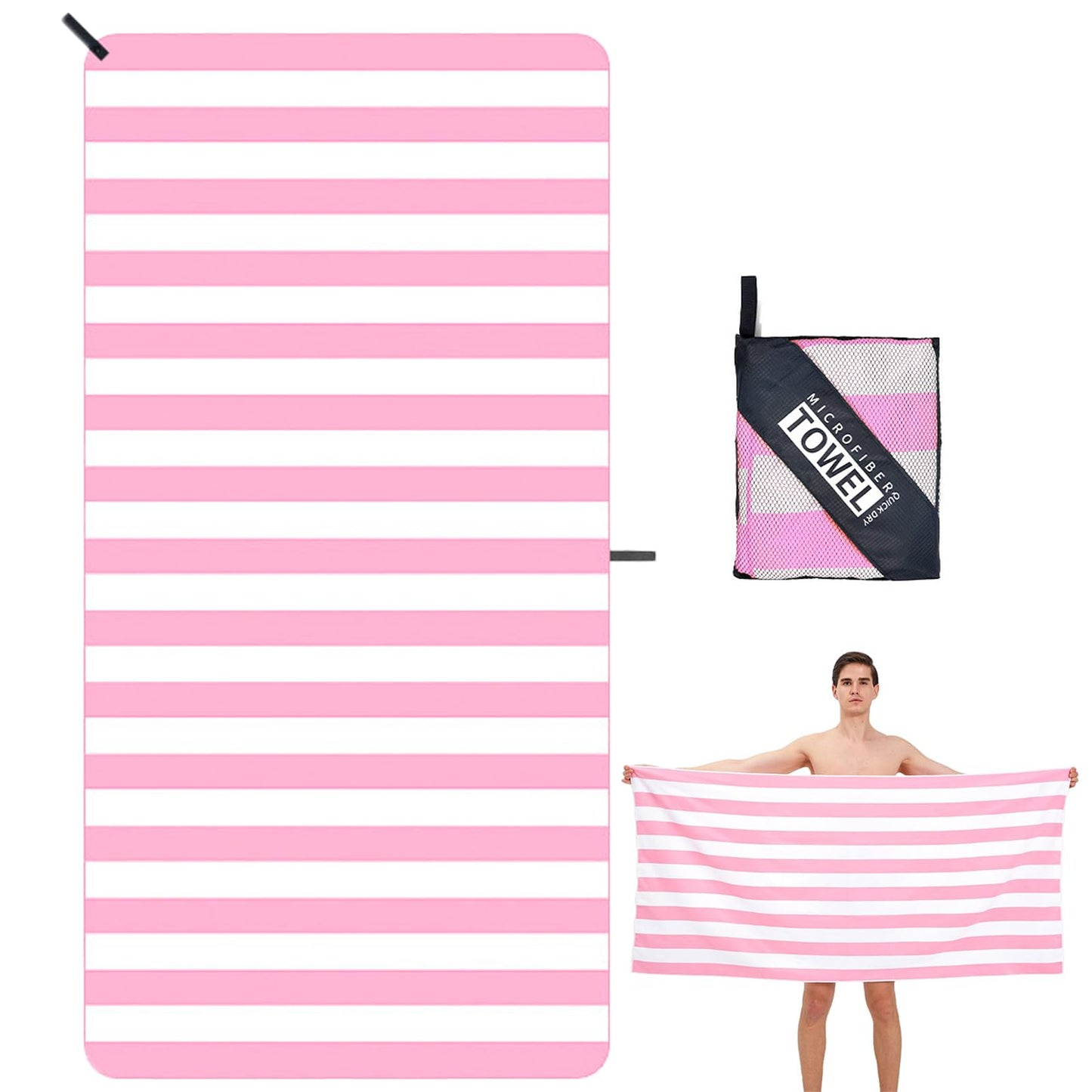 DDUP Microfibre Beach Towel, 160x80cm Extra Large Sand Free Beach Towels for Adults,Soft and Lightweight Travel Towel,Double Sided Quick Dry Super