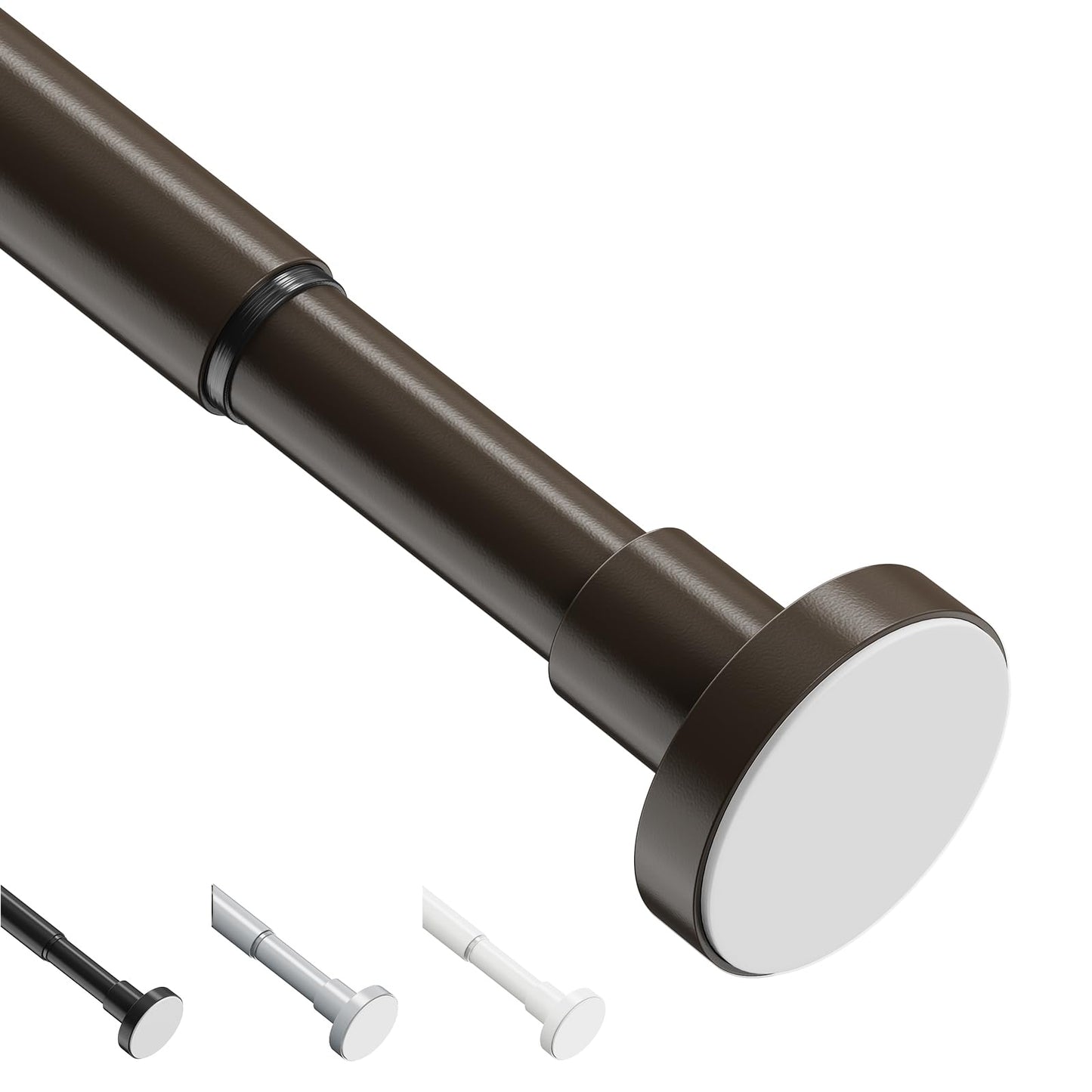 WELDUN Extendable Curtain Tension Rod, 48-226CM No Drill Telescopic Shower Curtains Rail, Adjustable Strong Spring Rod for Window Bathroom, Bedroom
