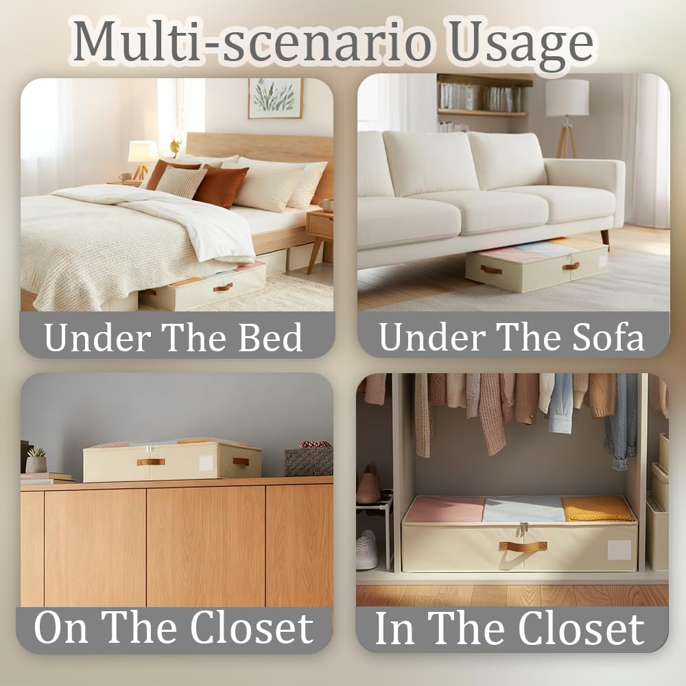 Under Bed Storage Boxes With Lids, PP Side Panel, No Base Panel, 80*40*15cm