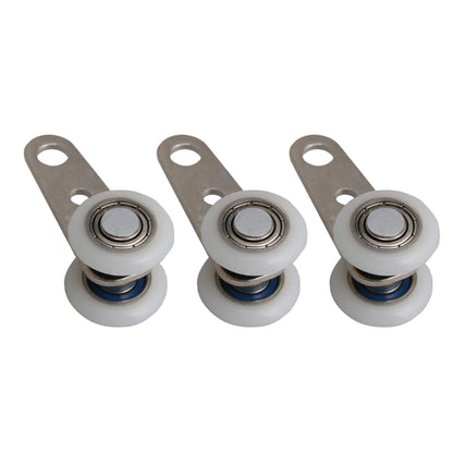 BQLZR 1.77x0.74inch Metal Bearing Pulley Block with Two Plastic Wheel for Sliding Door Window Cabinet