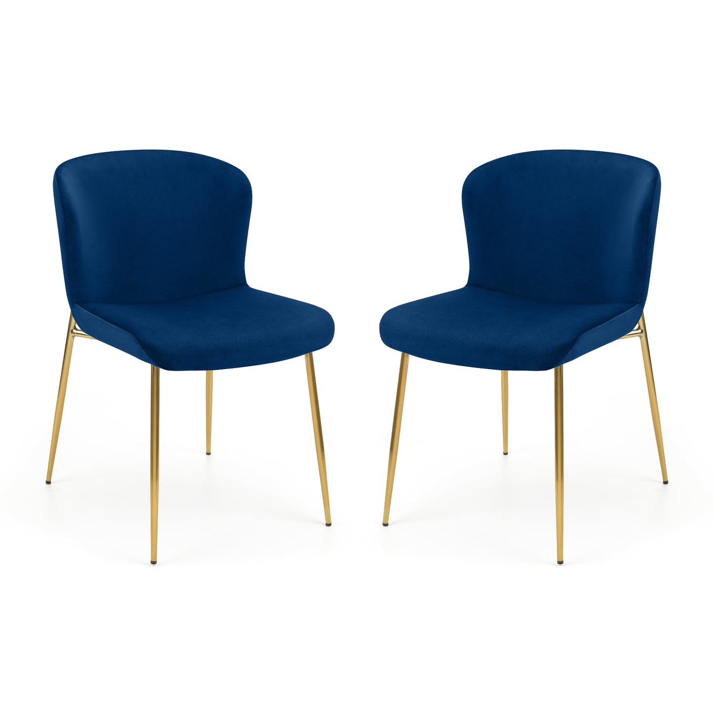 Julian Bowen Harper Dining Chairs, Set of 2, Blue - H82 x W49 x D60cm