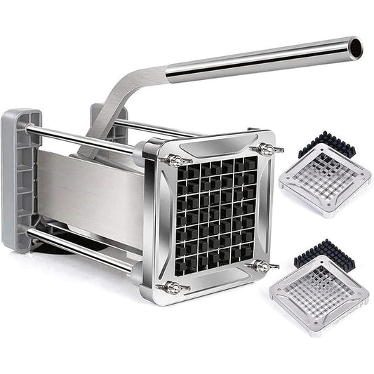 Chip Cutter, Sopito Professional Potato Chipper Stainless Steel with 1/2 Inch and 3/8 Inch French Fries Cutter Replacement Blades for Home and Commercial Use