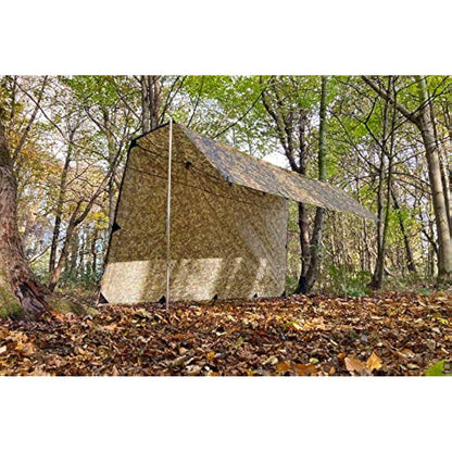 DD Hammocks - DD Tarp 3.5 x 3.5 MC - Waterproof Camouflage Camping Tarp For Lightweight Hammock Camping And Bushcraft Shelters