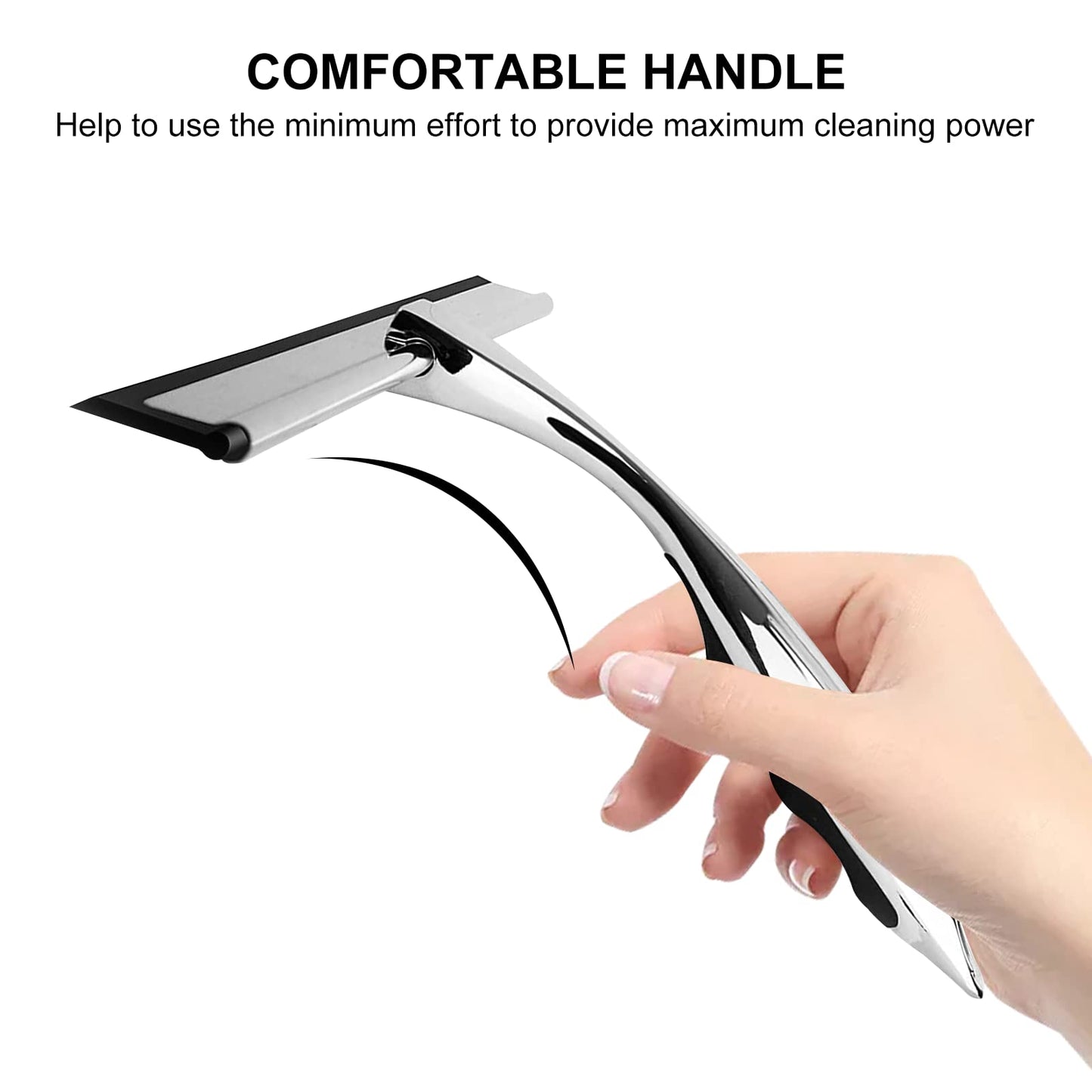 SetSail Shower Squeegee for Glass Doors, 25cm, Silver