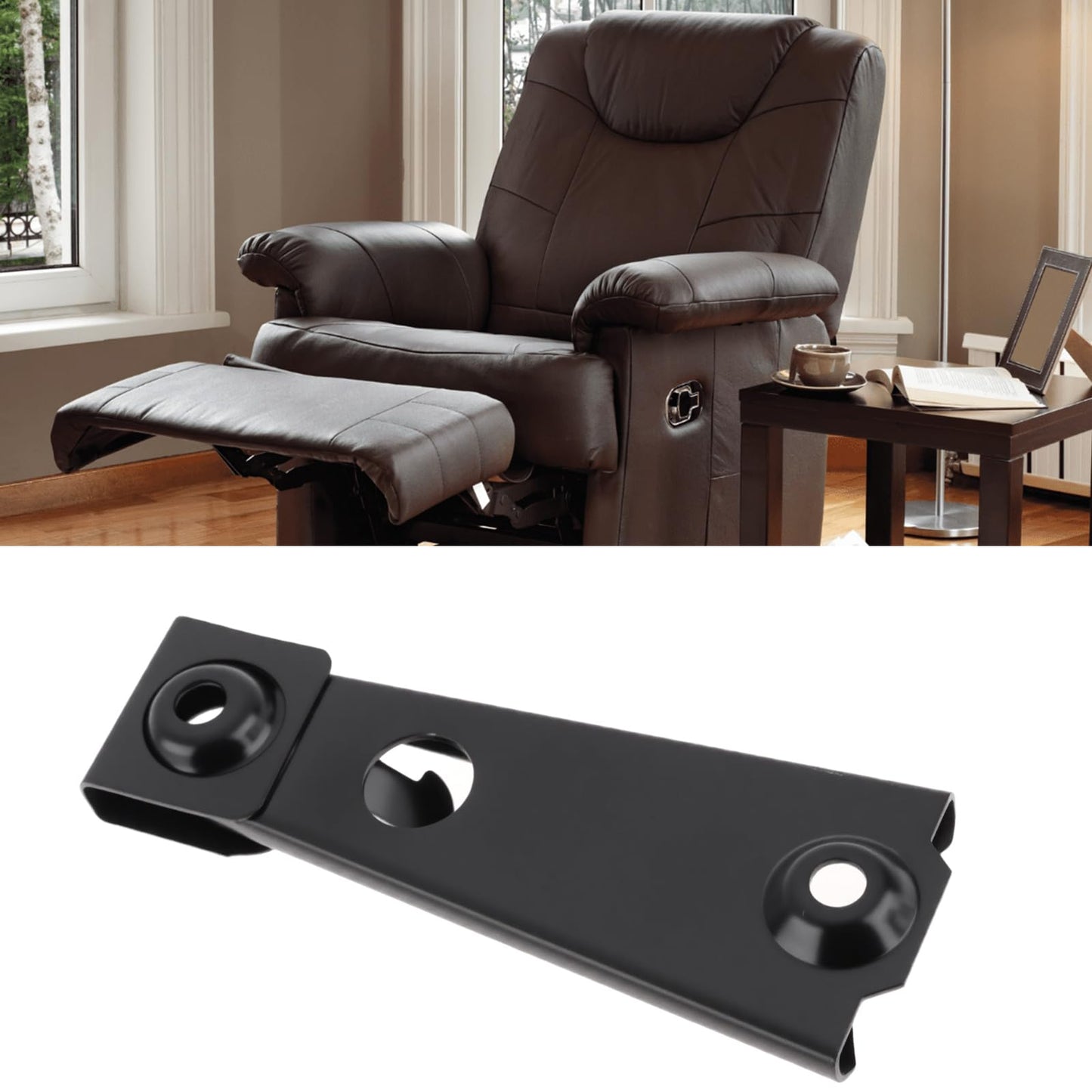 Briny River 4Pcs Recliner Back Clip Bracket KD Clip Bracket for Outdoor or Indoor Lounge Chairs 12.7x4.5x3.2cm Black