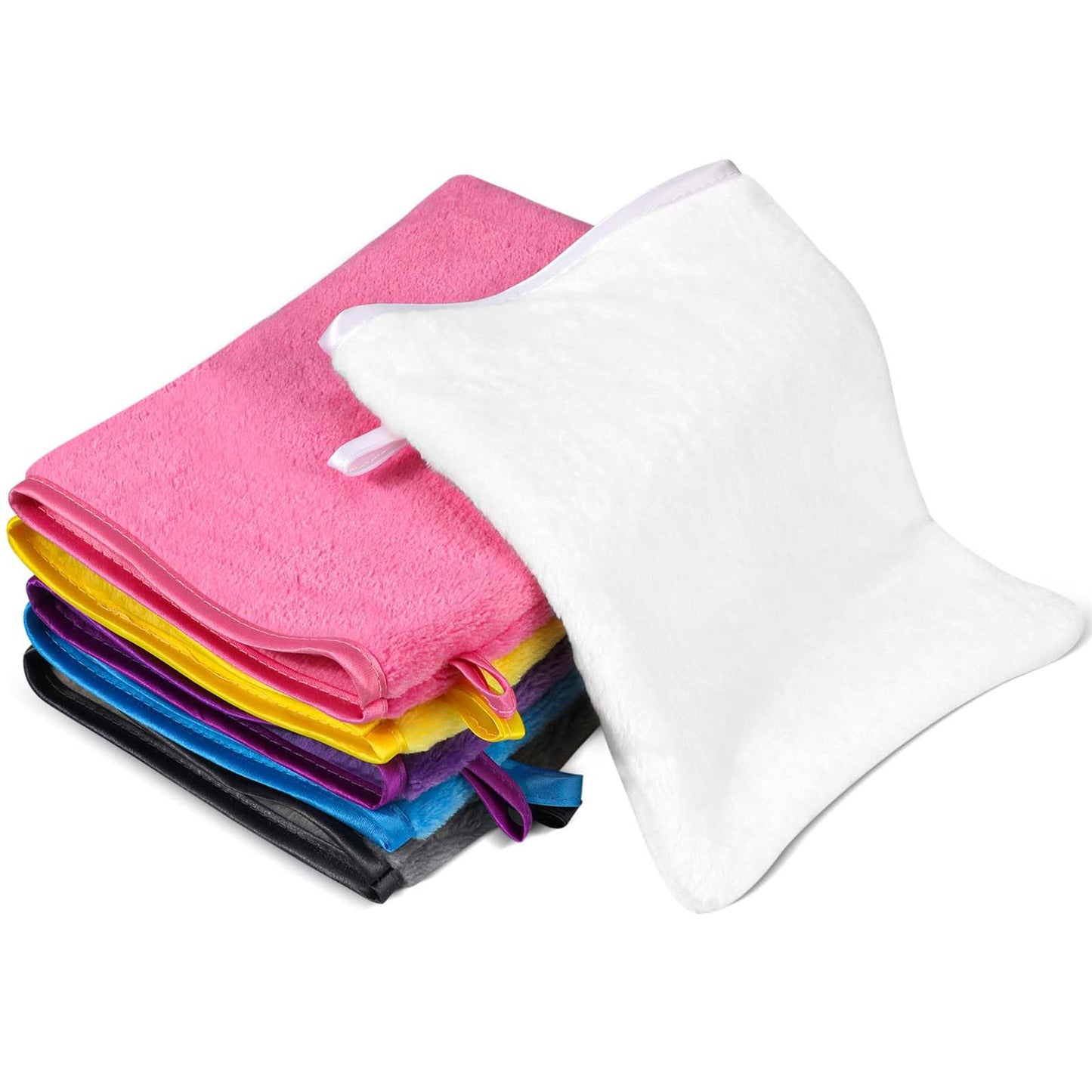 PHOGARY 6 Pack Microfiber Flannel Face Cloths Face Body Wash Cloth, Super Absorbent & Soft Facial Mitts, Reusable Makeup Remover Wash Gloves