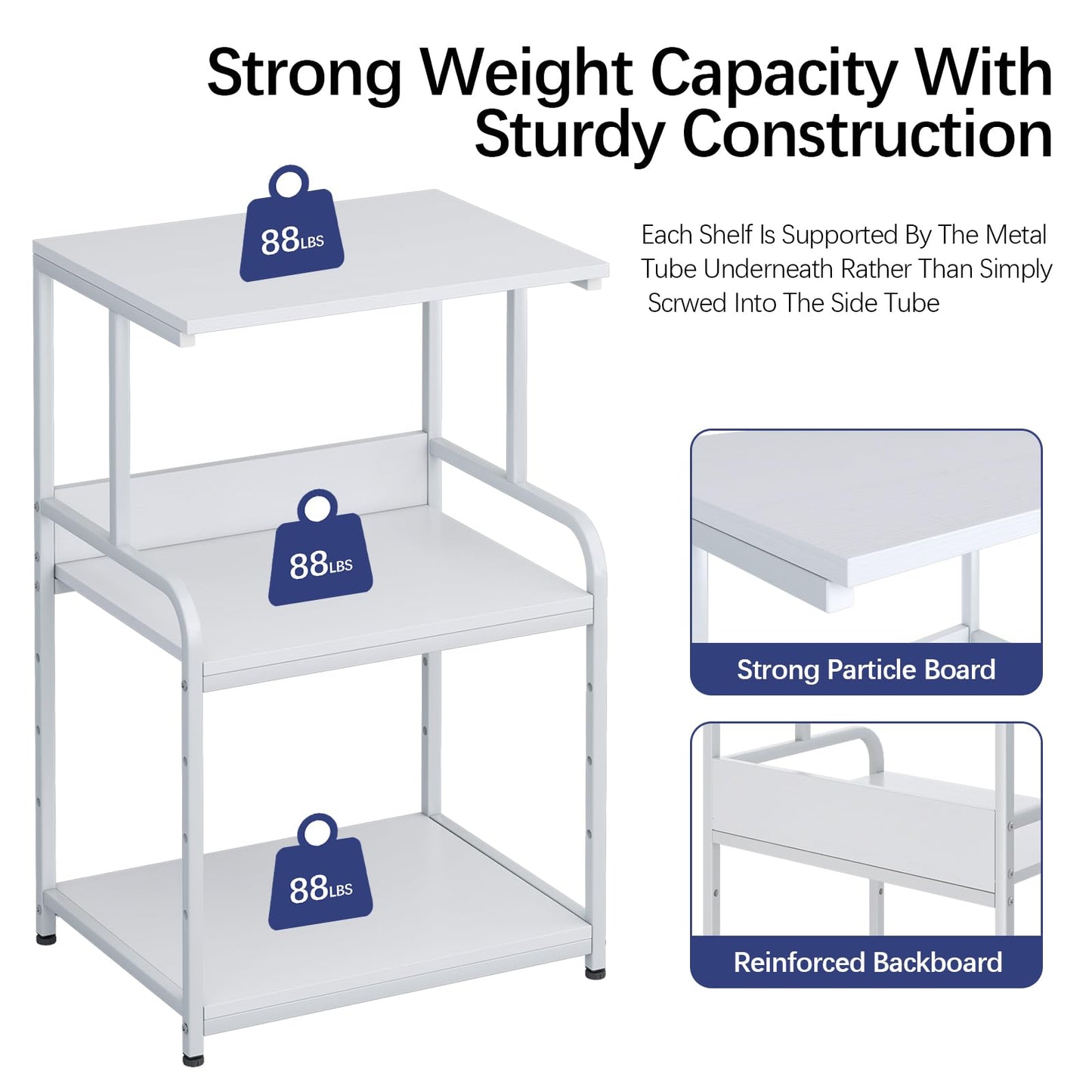 Printer Stand Table Shelf with Storage,3d Printer Shelf Organizer With Shelf and Wheels,3 Tier Multi-Purpose Rolling Cart for Folders,Books,for Fax