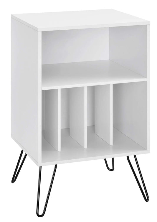 Ameriwood Harmony Turntable Stand, Wood Look White, 86.61 cm H x 52.58 cm W x 45.72 cm D