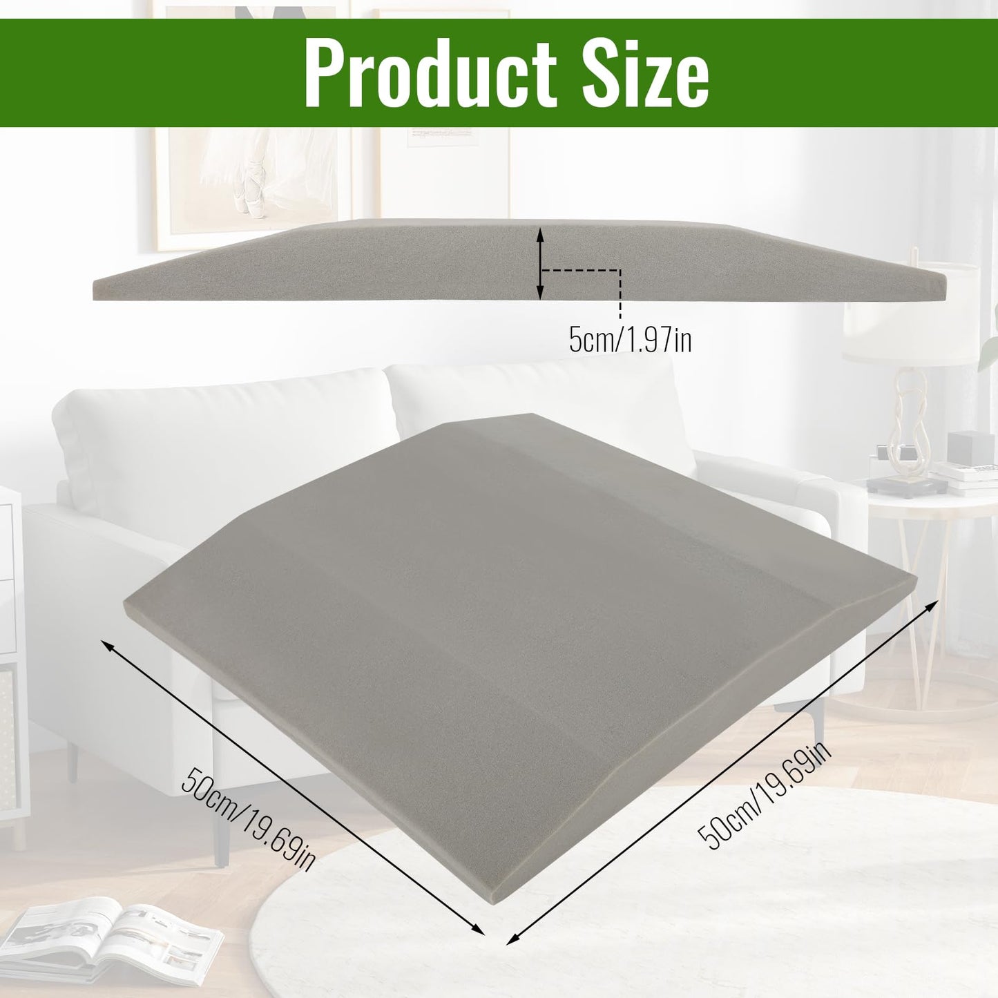 Sofa Cushion Support for Sagging Seat, Sagging Sofas Support 50cm x 50cm, Sofa Support Boards Are Made of High-Density Foam, Square, Enhanced Comfort