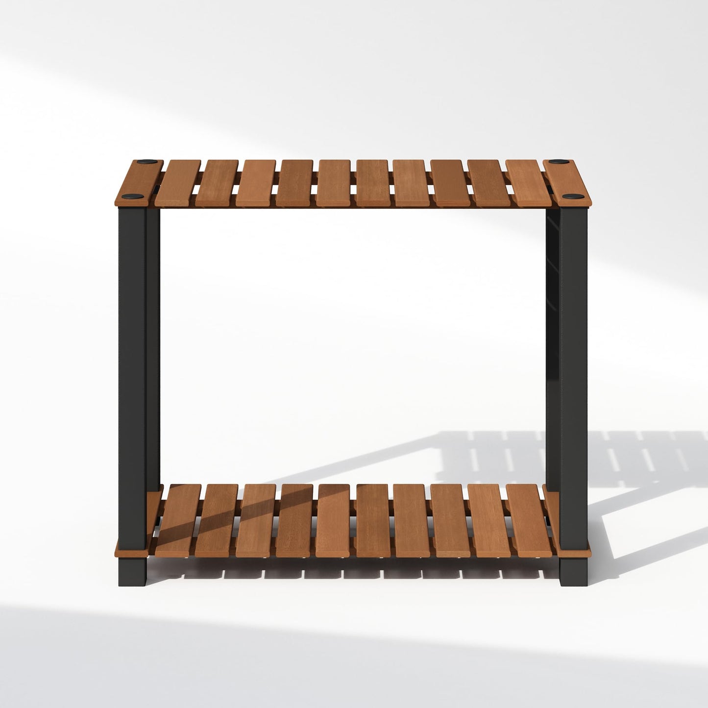 Furinno TURN-N-TUBE 4-Tier Display Rack, Storage Rack, Book Shelf, Open Shelves, with Wood Slat, Square Poles