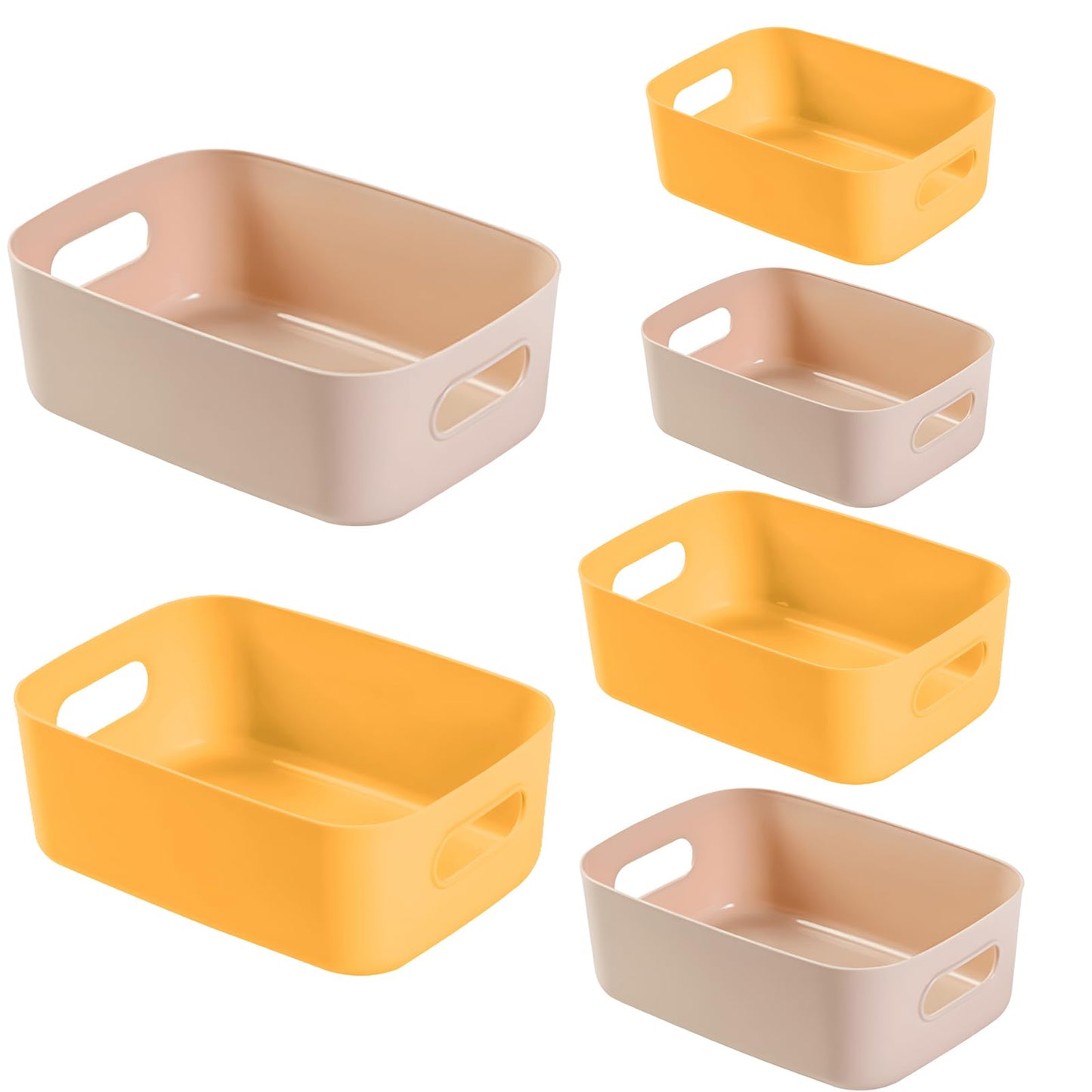 Vivikivi 6 Pcs Plastic Storage Boxes Storage Baskets of 3 Sizes