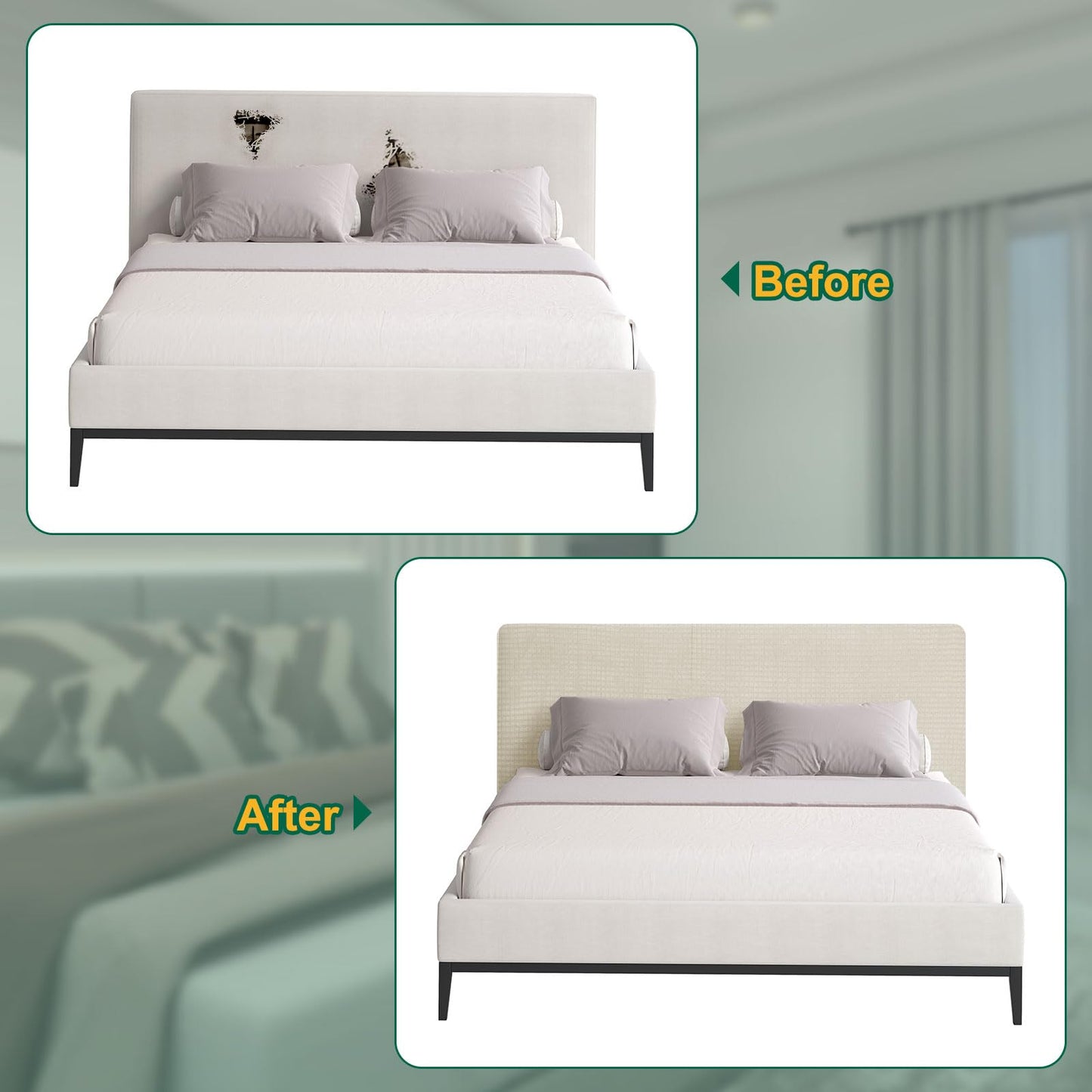 Sourcing Map Stretch Bed Headboard Slipcover, 1.8m Dustproof Protector Cover, Jacquard Furniture Cover for 1.7-1.9m Headboard, Yellow