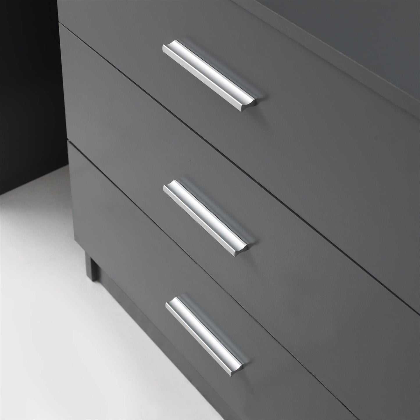 Timber Art Design UK Rio Costa 3 Drawer Bedroom Chest of Drawers with Chrome Metal Handles & Runners Storage Organiser Unit for Hallway Living Room