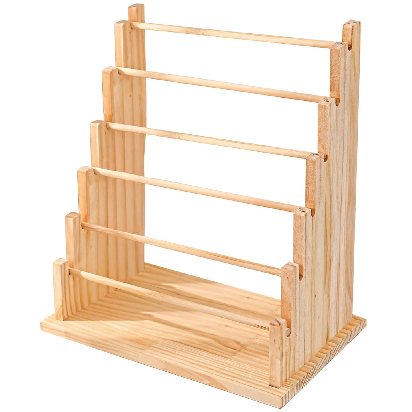 6-Layer Wooden Bracelet Display Stand, Adjustable, Detachable, Strong Weight Capacity, Jewelry Storage for Necklaces, Bracelets, Earrings
