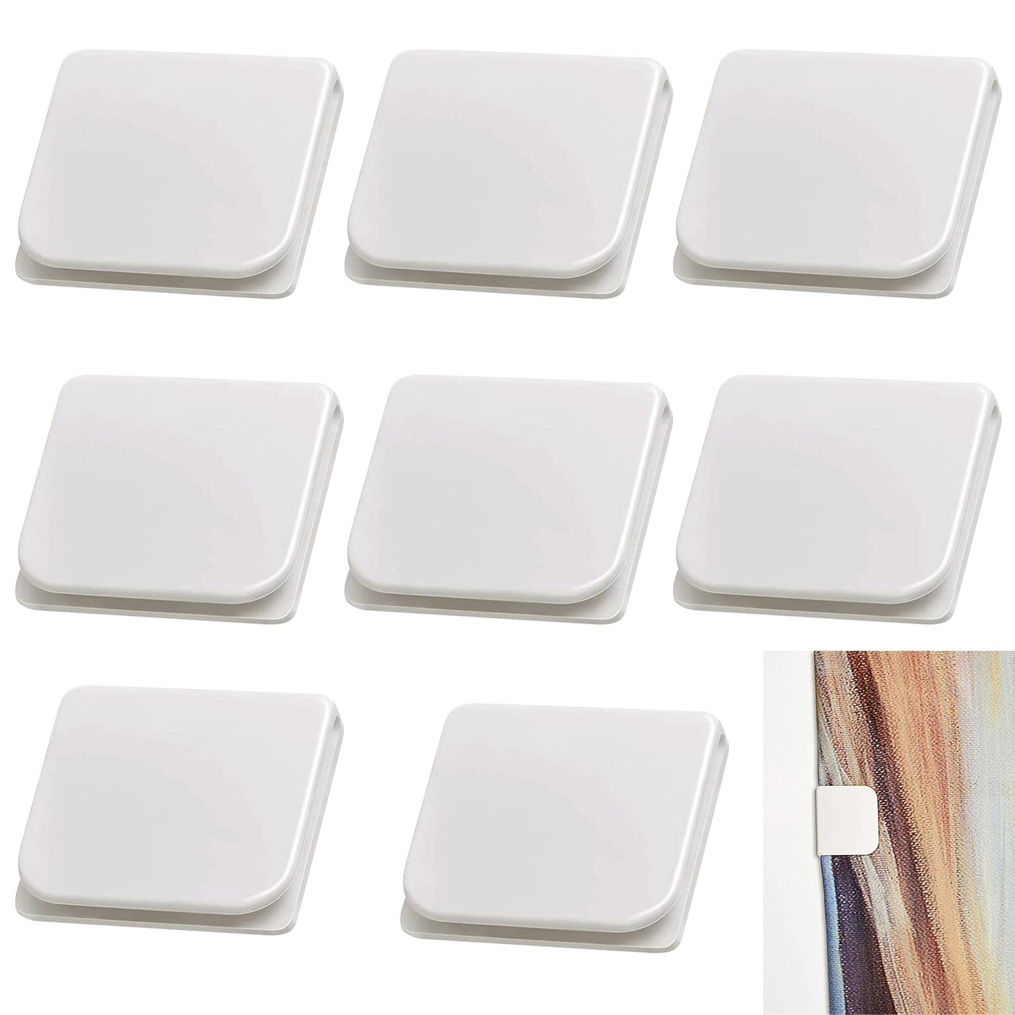 GZLCEU Pack of 8 Shower Curtain Clips, Self-Adhesive Curtain Clips, White