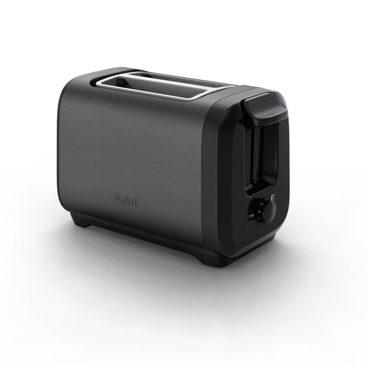 Tefal Subito 2-Slot Toaster, 7 Browning Levels, Defrost + Reheat Functions, Removable Crumb Tray, High-lift + Self-Centring Racks, TT5S08G0, Black
