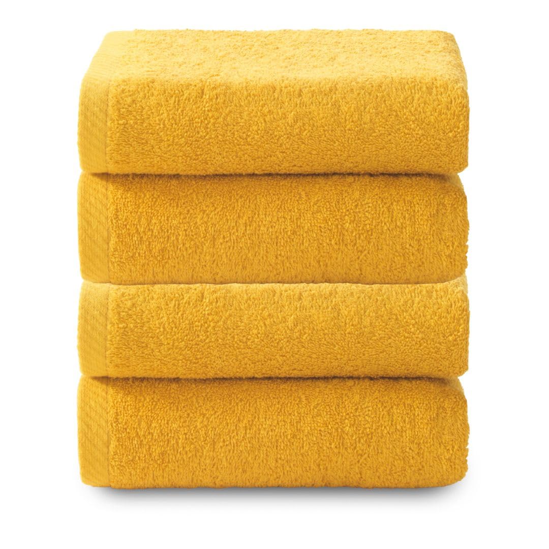 Top Towel Plus Set of 4 Bath Towels and Washbasin 100% Cotton | Soft, Absorbent and Durable Towels 50 x 100 cm | Ideal Set for Modern Bathroom