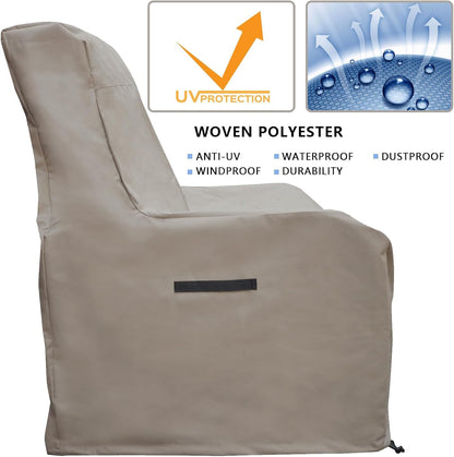 ART TO REAL Garden Chair Covers Waterproof,Outdoor Garden Furniture Covers with Adjustable Hem Cord,Air Vent Windproof Anti-UV Material Patio Chair