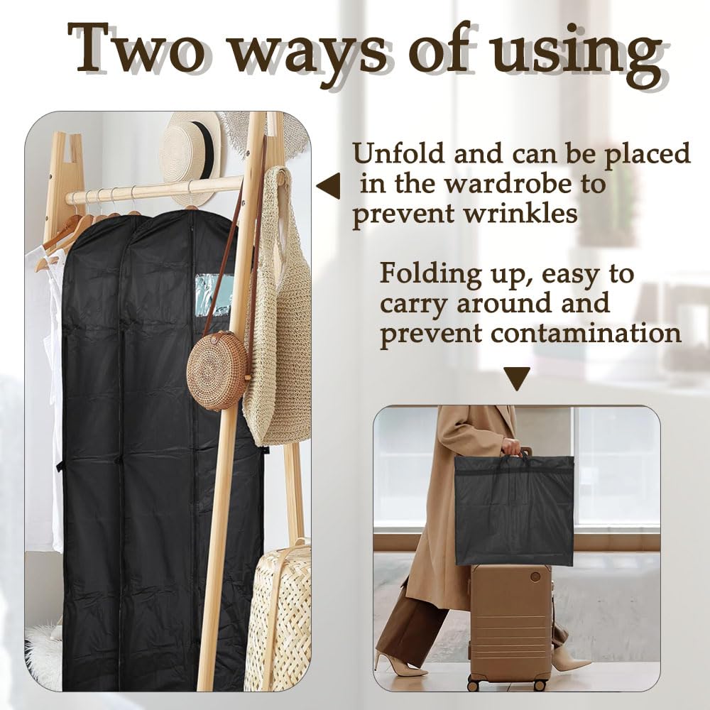 Clothes Bags Suit Bag Protector, 180x60 CM Covers Long Translucent Foldable Washable Cover
