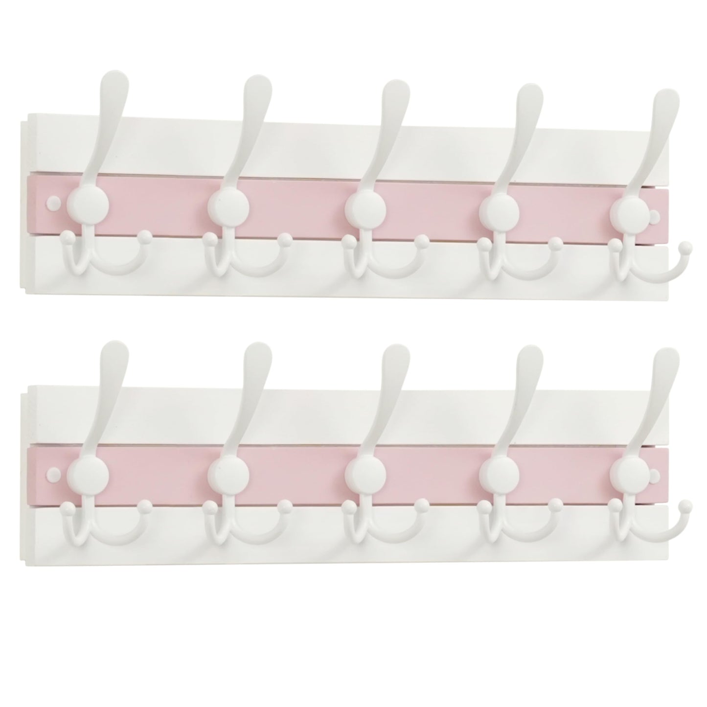 SKOLOO Coastal Wall Mounted Coat Rack-16.88" Beach House Entryway Wooden Coat Hook with 5 Hooks for Hanging Coats, Hats or Towels