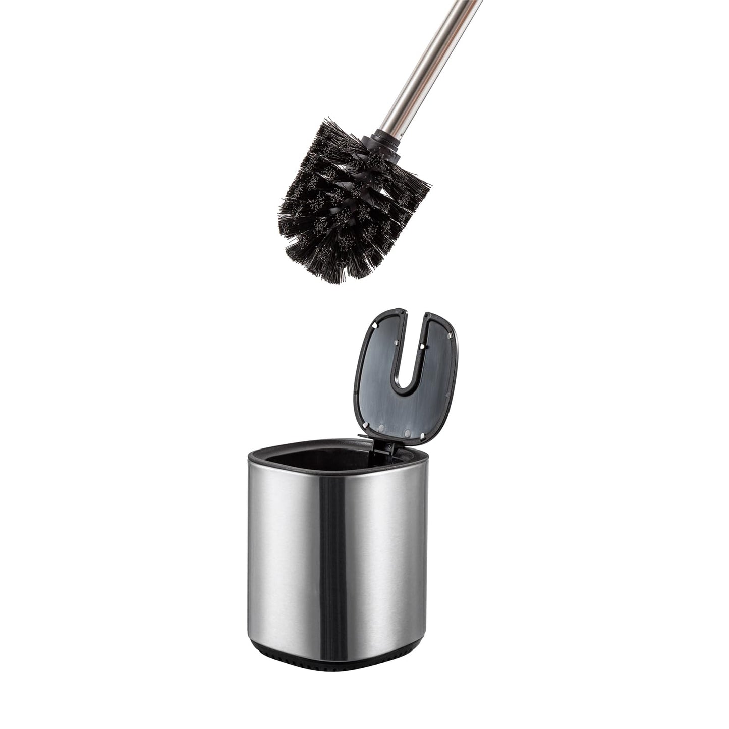 Toilet Brush and Holder Set Toilet Bowl Brush Stainless Steel Automatic Toilet Bowl Cleaner Brush with Durable Bristle Head Toilet Cleaning Brush for
