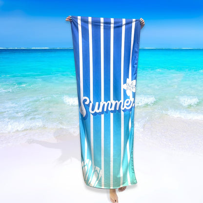 NARAMAKI Large Beach Towel 70 x 190 cm in High Quality Microfibre – Pool Beach Towel with Unique Tropical Design – Made in Italy Light Blue