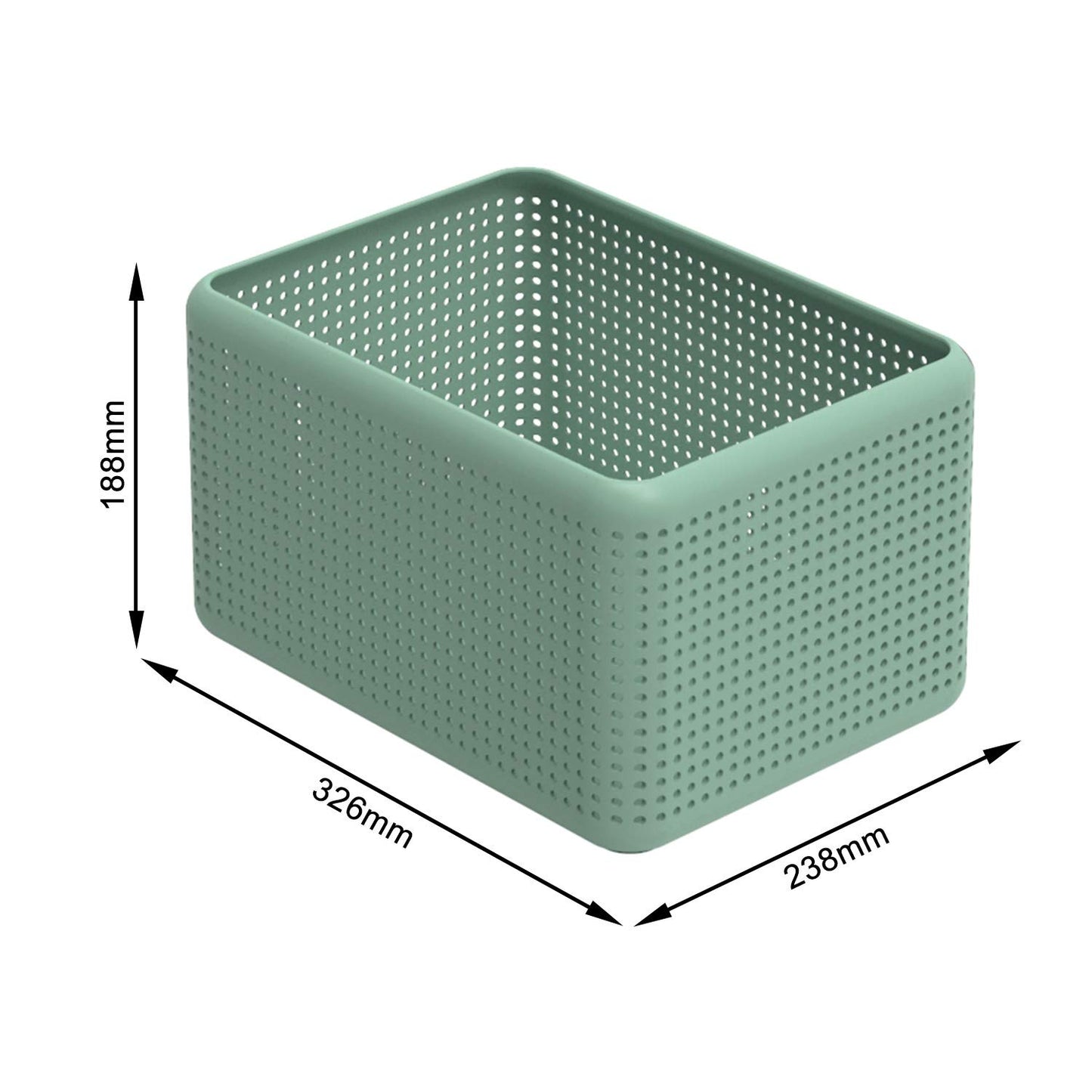 Rotho, Madei, storage box without lid 13 l, Plastic (PP) BPA-free, green, 13l (32,6 x 23,8 x 18,8 cm)