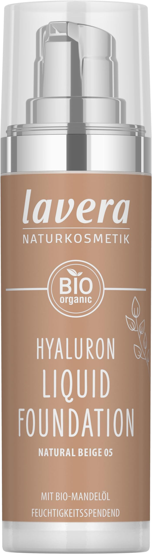 lavera Hyaluron Liquid Foundation - Natural Beige 05 - natural cosmetics - Vegan - Silky, lightweight texture - free from mineraloil - Natural