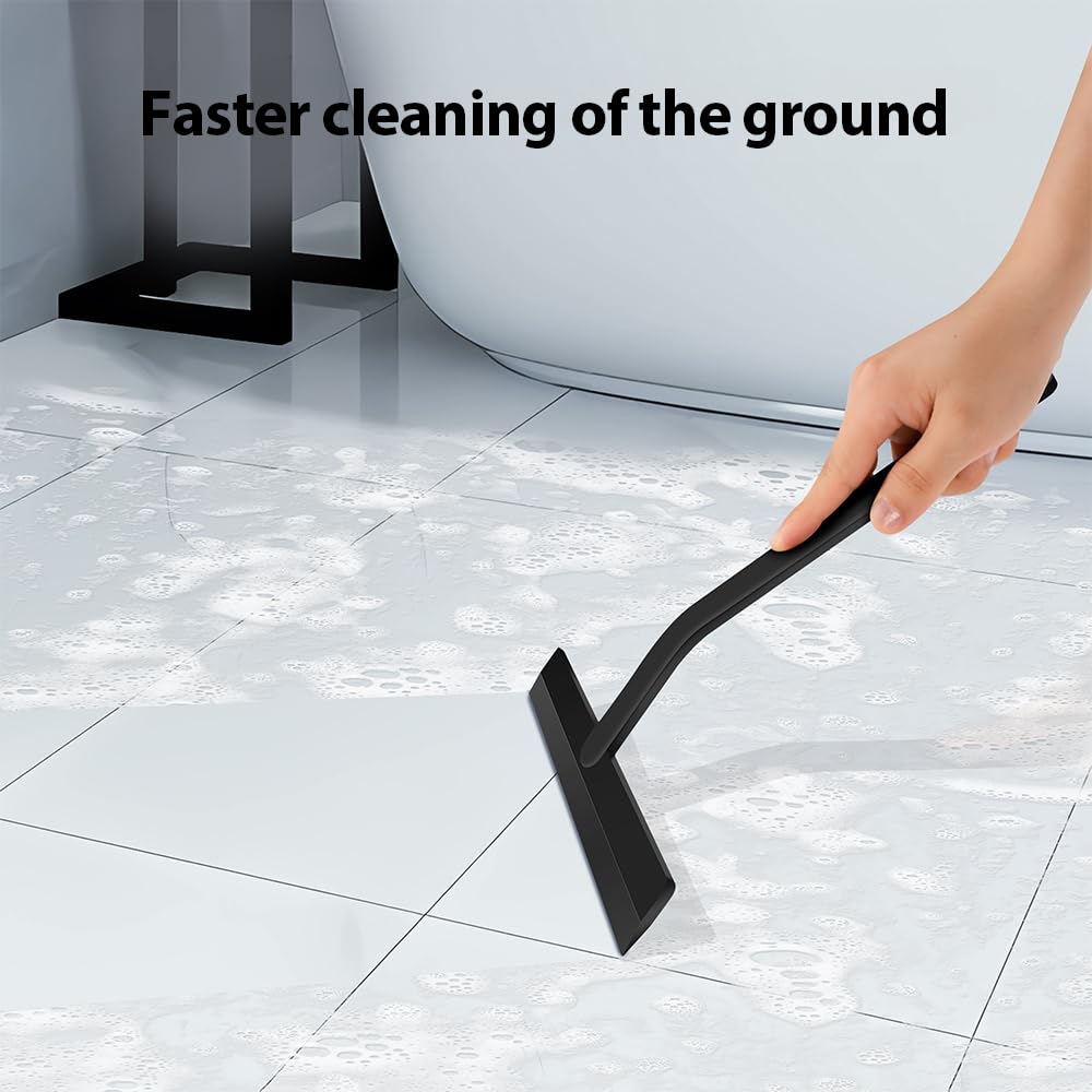 Shower Squeegee,Window Squeegee,Stainless Steel Shower Screen Wiper with Strong Suction Hook for Bathroom,Kitchen,Mirror,Car,Window and Glass Cleaning