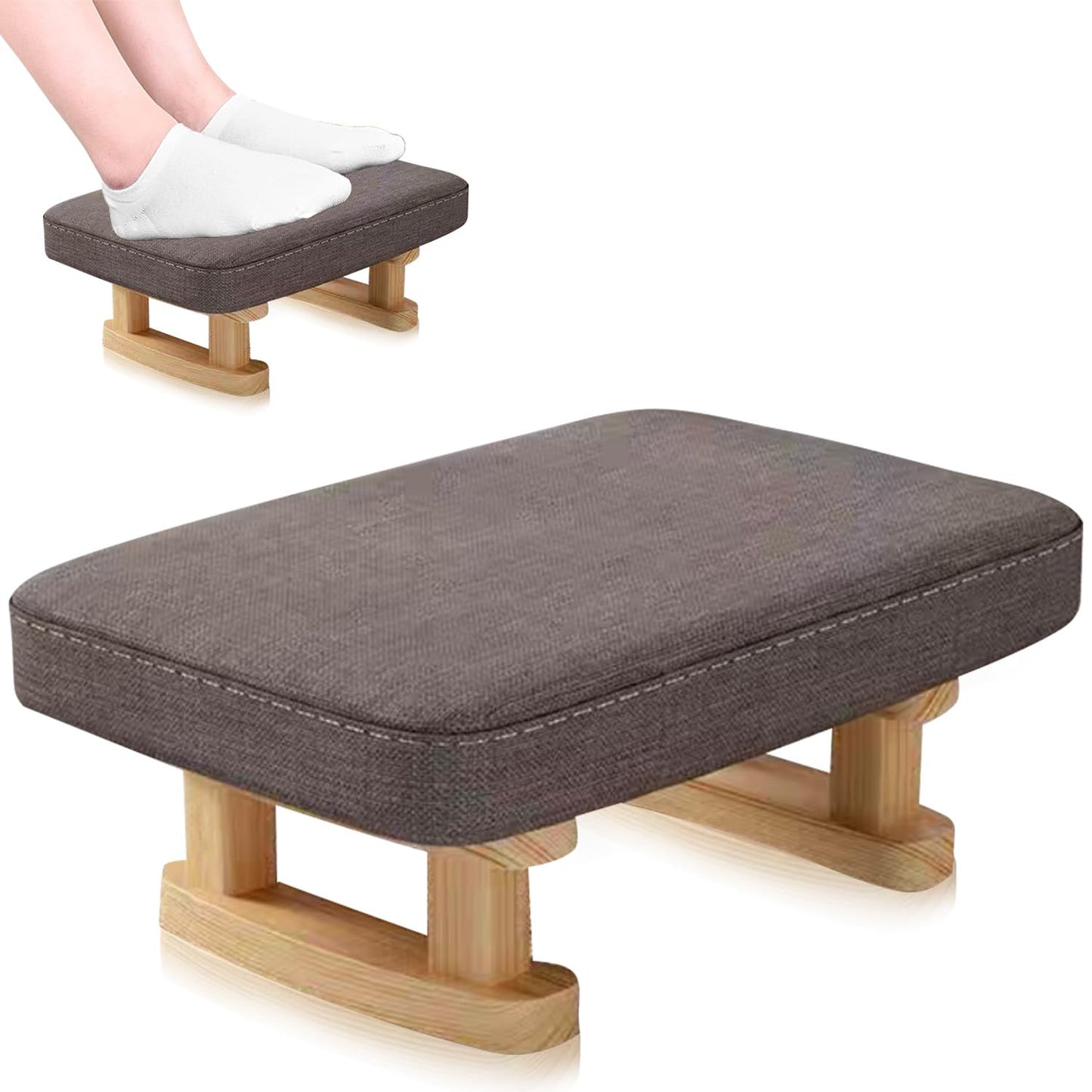 Exquilnova Foot Stool,Pouffe Footstool with Removable Padded Seat,Ottoman Stool for Rest Foot,Morden Under Desk Foot Rest for Living