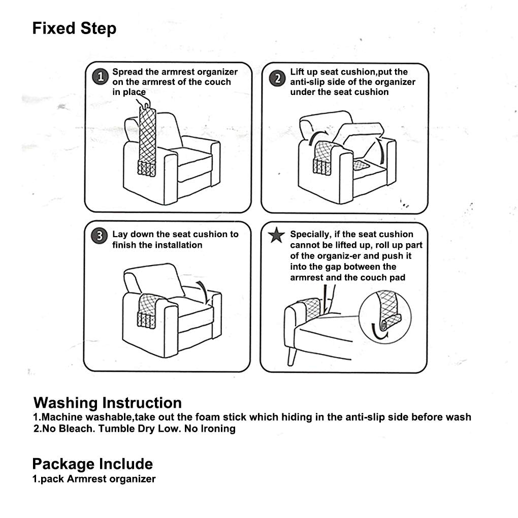 FakeFace Sofa Arm Rest Organiser Hanging Sofa Caddy Storage Pocket Bag TV Remote Control Holder with 5 Pockets Armchairs Couch Organiser Phone Holder