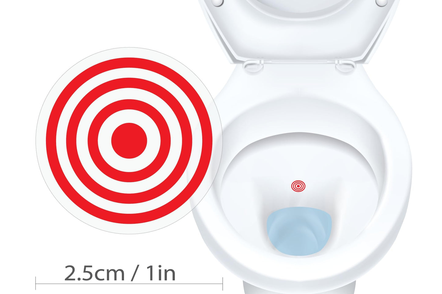 Bullseye Toilet Target Pack (13 Targets) with Applicator Smoothing Tool for Easy Installation in Toilets & Urinals