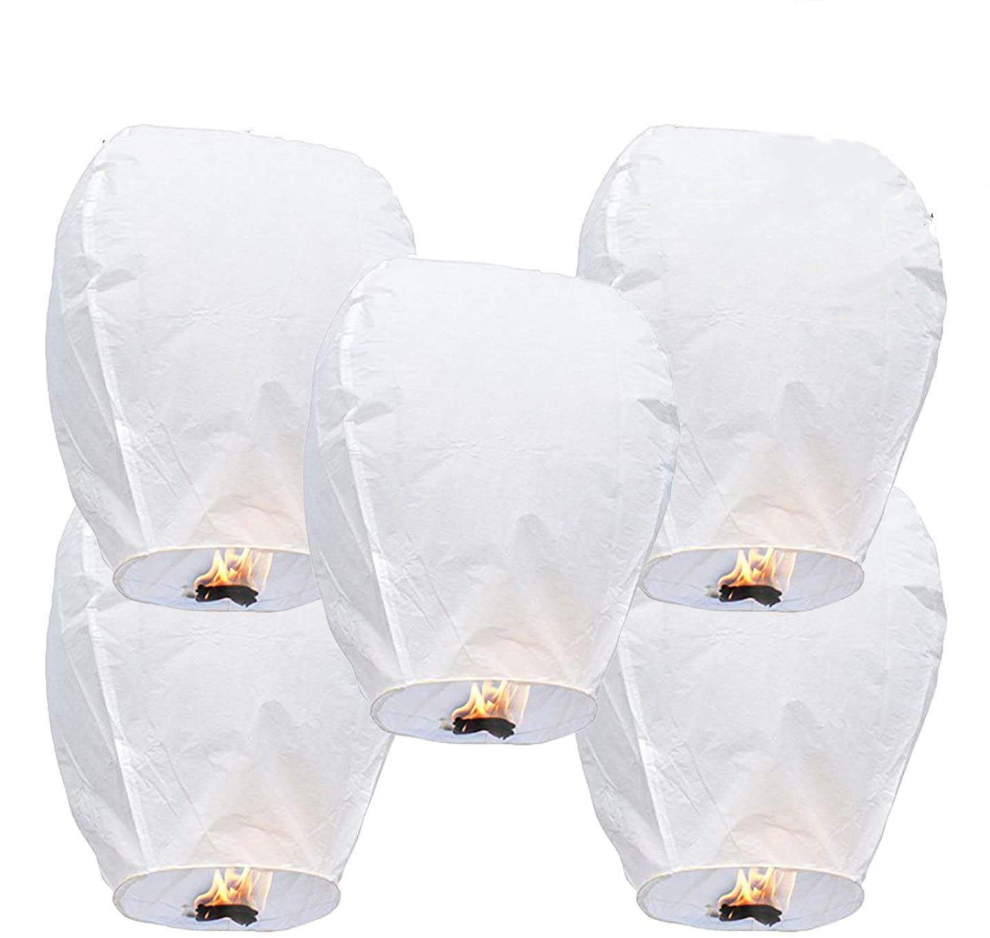 LABOTA 5 Pack Chinese Sky Lanterns, Sky Lantern to Release in Memory, 100% Biodegradable, Eco Friendly, Floating Lanterns for Outside Flying, Party