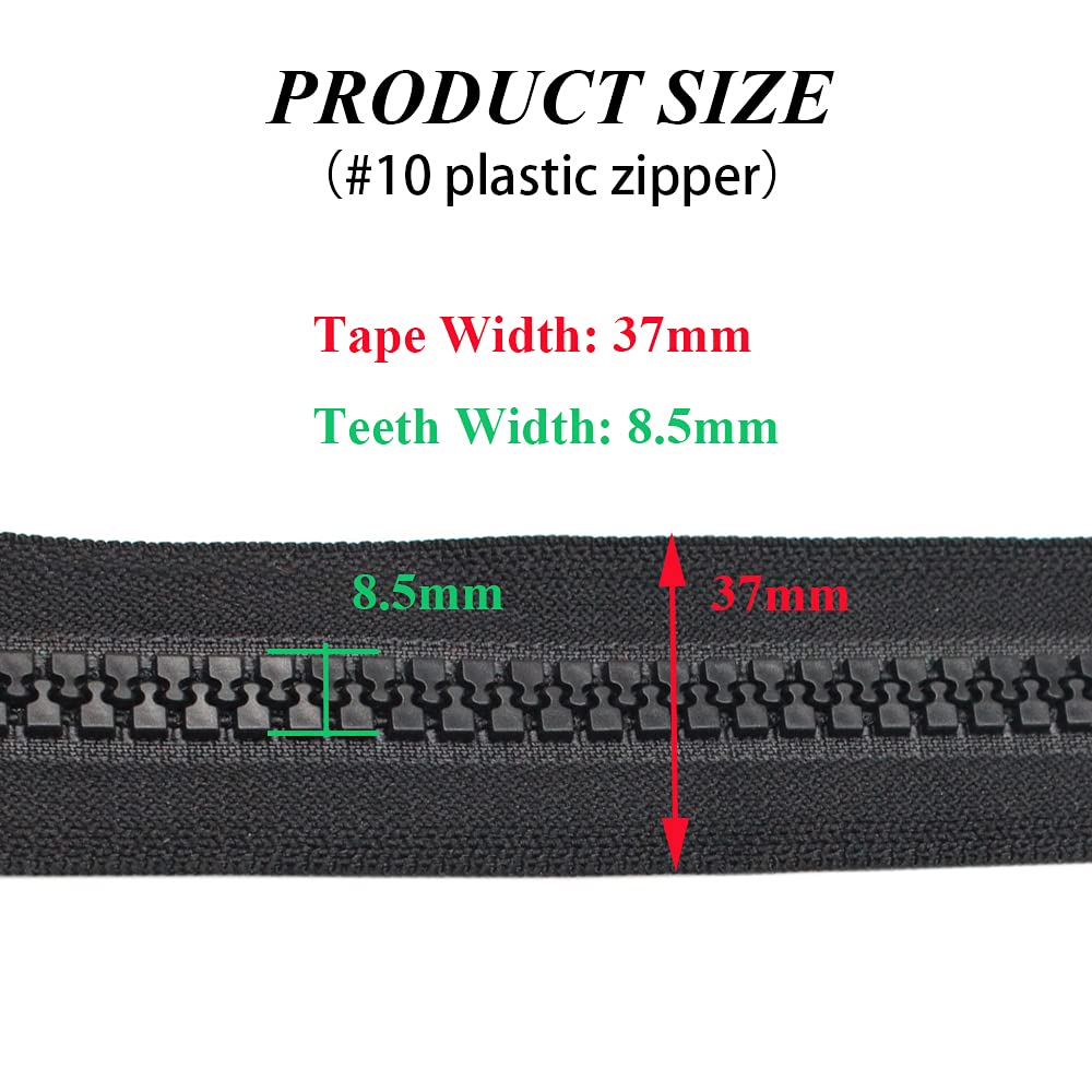 ByaHoGa Pack of 2 23 cm #10 Large Zip Plastic Separable (RZ)