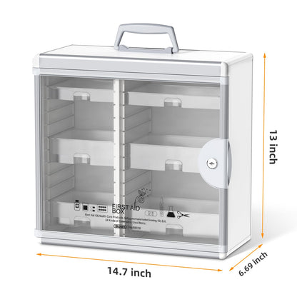 Glosen Lockable Medicine Cabinet Organizer, Bathroom Medicine Storage Box Wall-Mounted