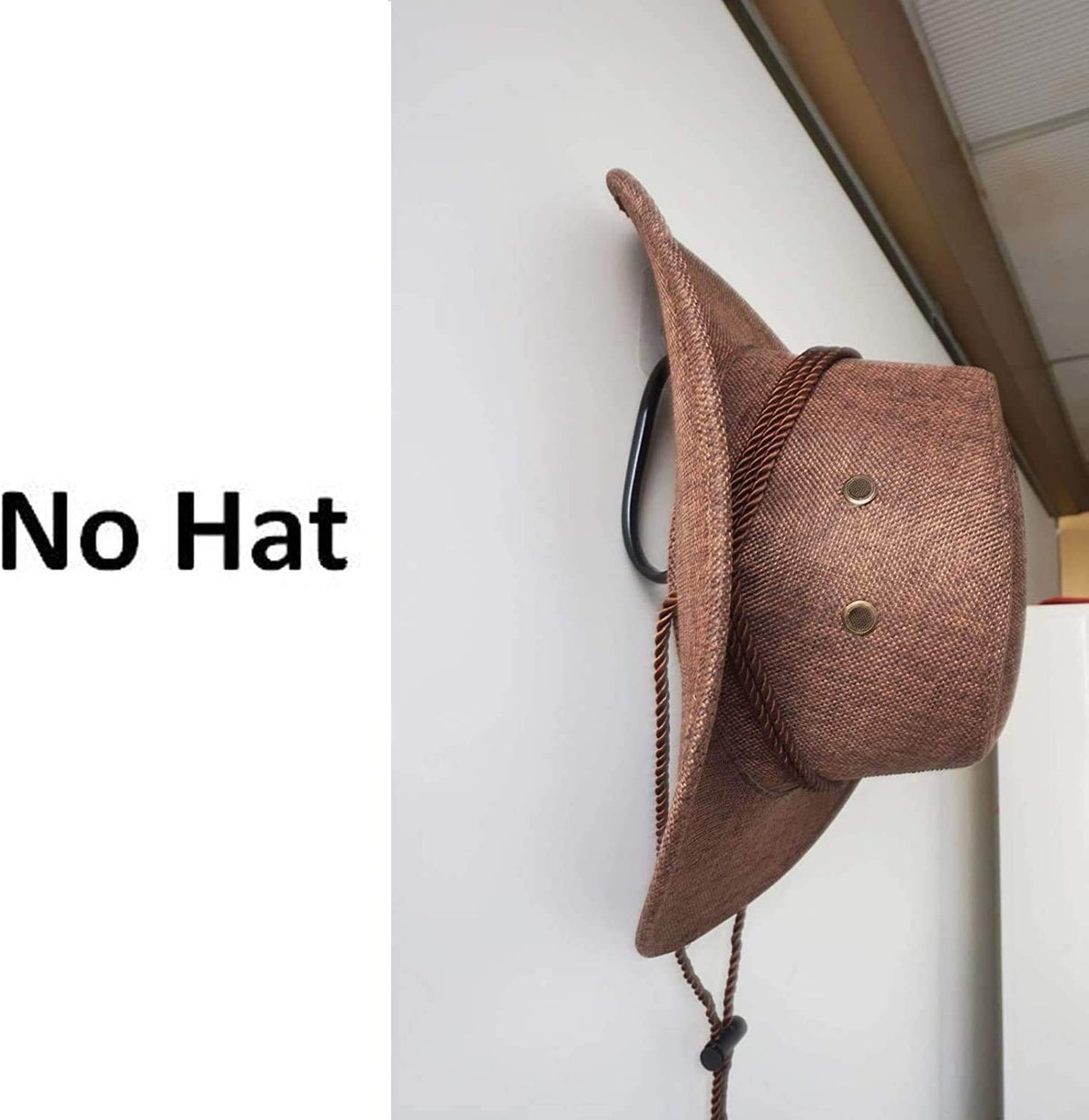 Cowboy Hat Rack , Hat Holder , Hat Organizer, Hat Wall Mount display , Hat bracket Hook, Hat Hangers, - No drilling, No installation tool required