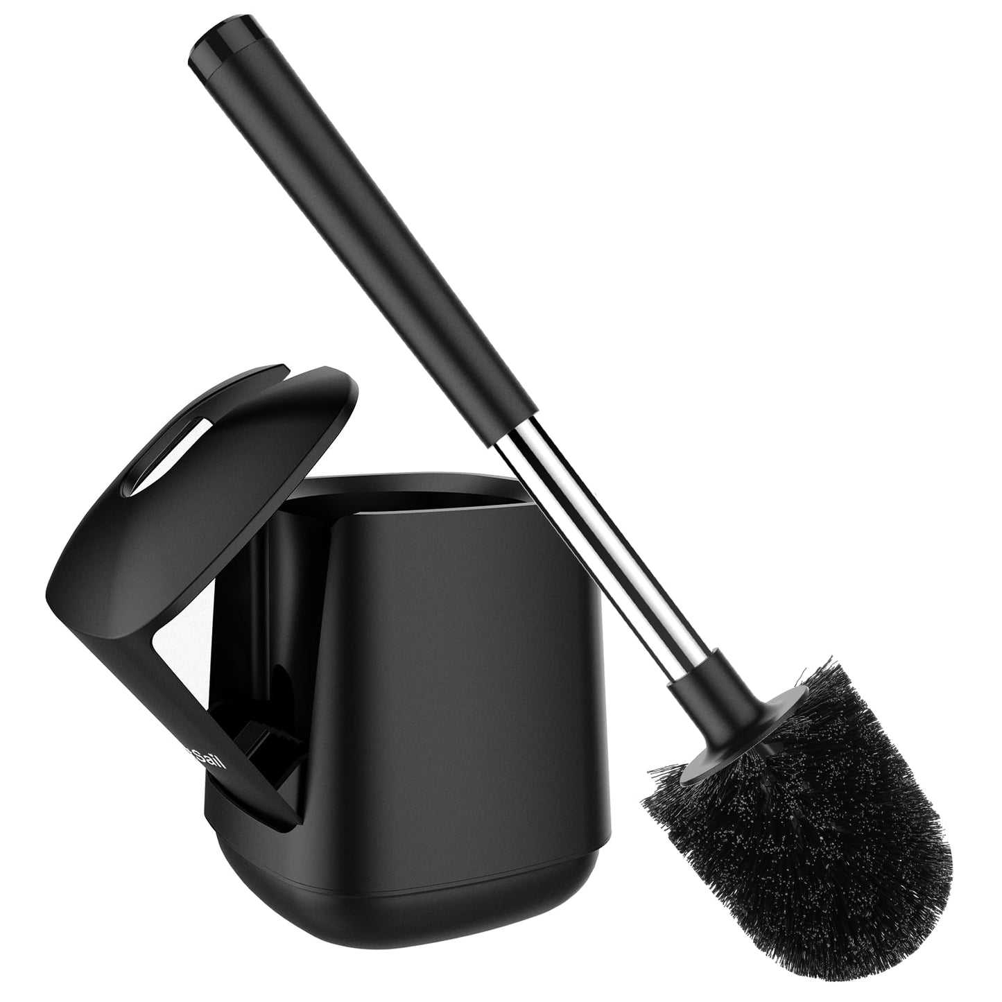 SetSail Toilet Bowl Brush and Holder for Bathroom Cleaning, Black, 1 Pack