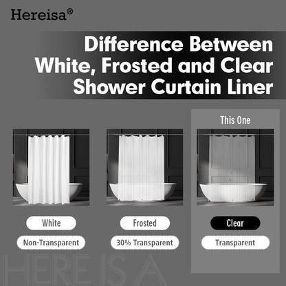 Hereisa [2-Pack Extra Long | 72x80 Inch Clear Plastic Shower Curtain Liners, 3G Lightweight - Crystal Transparency