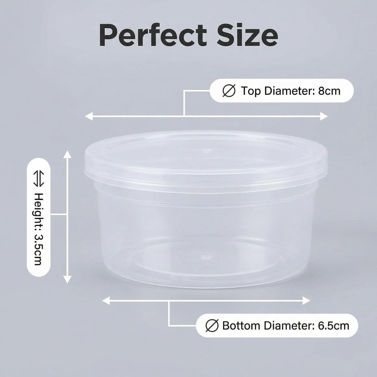 Feelava Slime Containers 24 Pack, Leakproof Clear Plastic Foam Ball Storage Cups Storage Jars Containers With Lids Slime Pots Tubs 40g