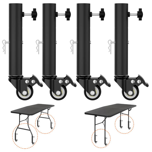 Lipshome Table Leg Extender with Casters Adjustable 6.3"-7.9" Height 4 Pack
